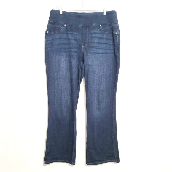 Chico’s Perfect Stretch Pull-On Bootcut Jeans Size 2 US 12 Mid-Rise Comfort Fit - Picture 1 of 12